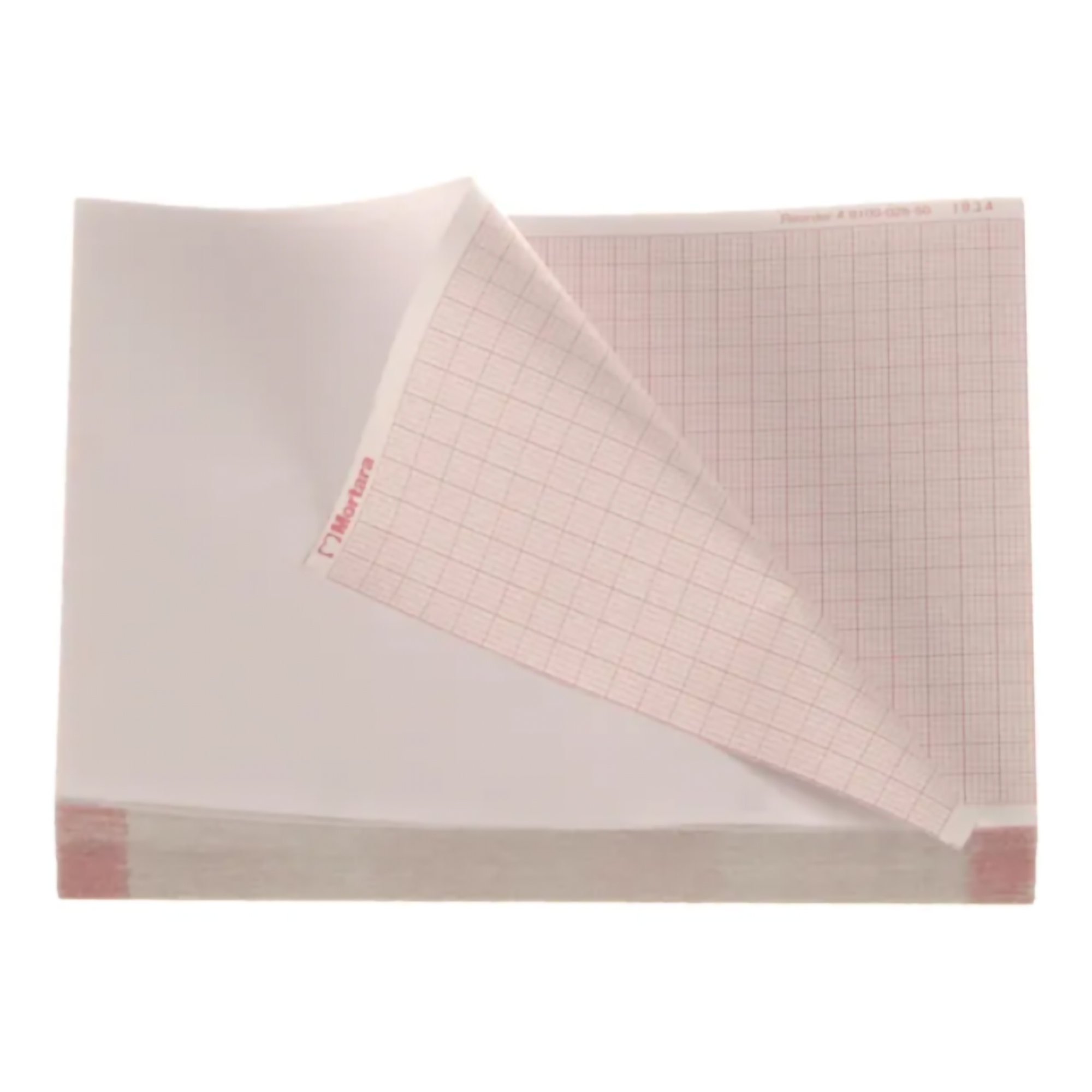 Paper EKG, Thermal Paper, Cued, Z-Fold, Red Grid, 4.25 in. x 5.5 in. For use with the ELI 150/150c (200/PK 24PK/CS) by Hillrom/Welch Allyn  ID 9100-028-50